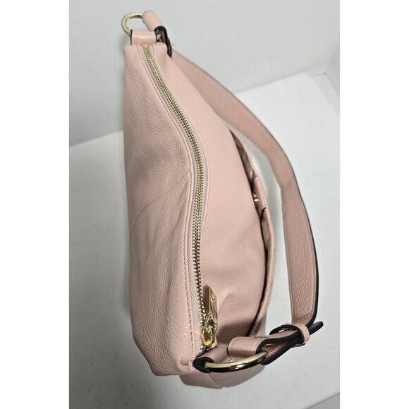 Karl Lagerfeld Paris Leather Hobo Shoulder Bag GiGi Soft Quilted Blush Pink - Picture 12 of 16